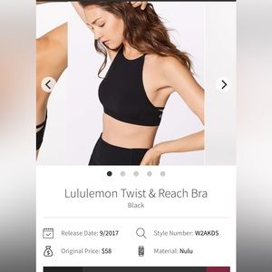 Lululemon Twist & Reach Bra
Black sz 6 EUC